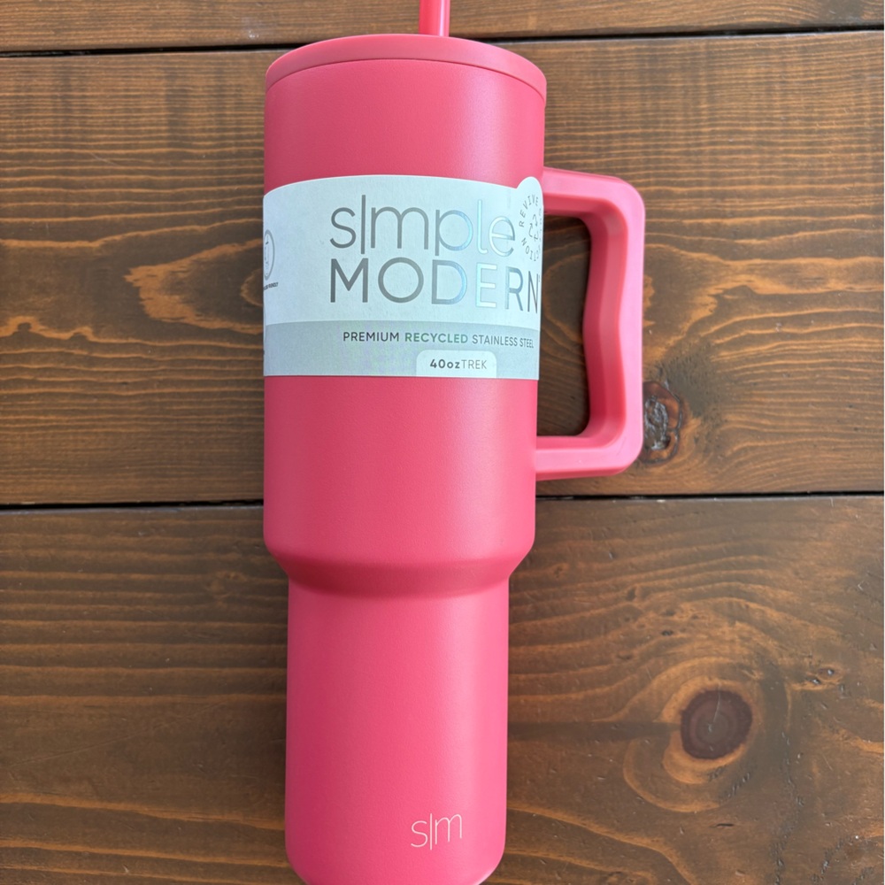 Simple Modern Pink Recycled Steel Tumbler 40oz TREK